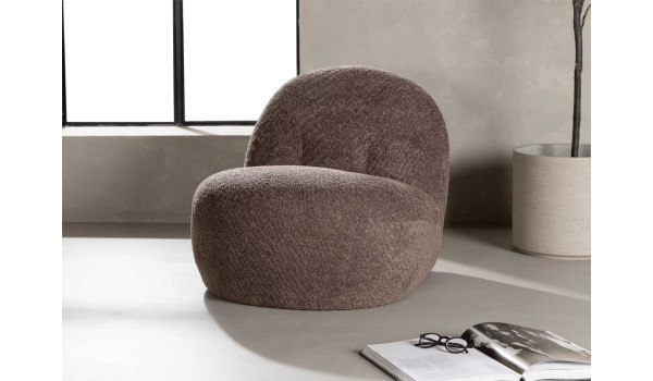 Fauteuil design tissu brun