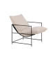 Fauteuil minimaliste métal et lin