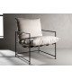 Fauteuil minimaliste métal et lin