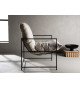 Fauteuil minimaliste métal et lin