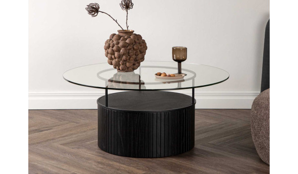 Table basse ronde en verre
