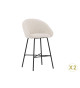 Fauteuils de bar tissu bouclette et métal