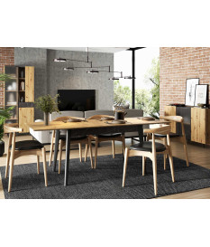 Table de repas extensible bois et métal