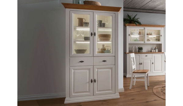 Vitrine cottage 4 portes avec led