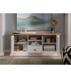 Meuble tv cottage blanc et bois