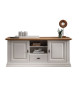 Meuble tv cottage blanc et bois