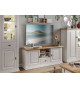 Meuble tv cottage blanc et bois
