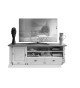 Meuble télé 178 cm pin blanc et chêne huilé