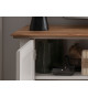 Meuble télé 178 cm pin blanc et chêne huilé