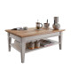 Table basse cottage pin et chêne massif