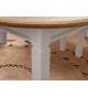 Table à manger ronde blanche et bois massif