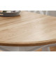 Table à manger ronde blanche et bois massif