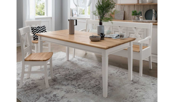 Table de repas chêne huilé et pin blanc