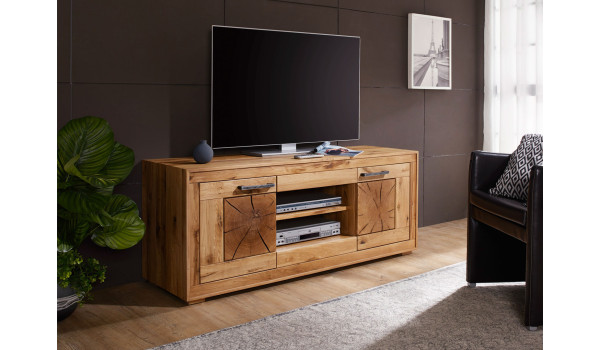 Meuble TV 150 cm 2 portes 2 niches