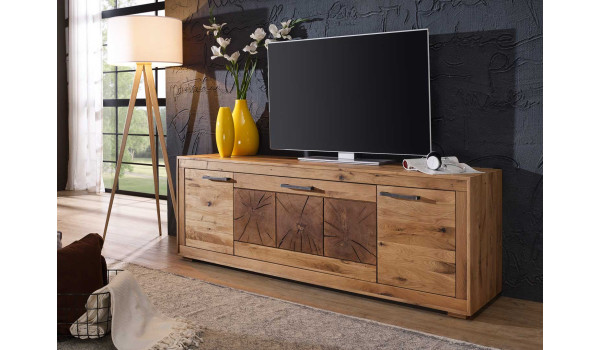Meuble télé chêne sauvage et duramen de bois