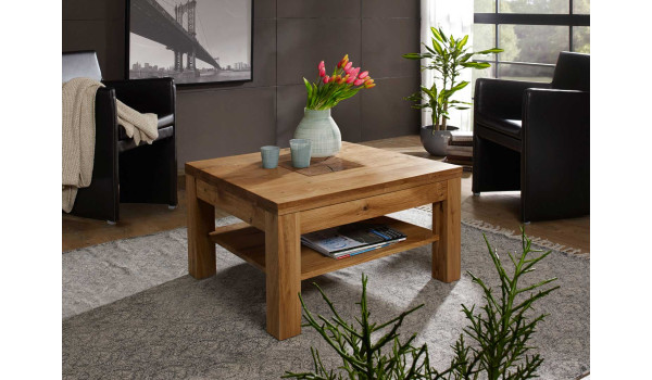 Table basse carrée en bois massif