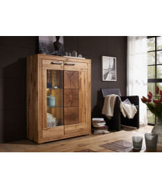Vitrine chêne sauvage et métal