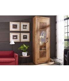 Vitrine en bois massif avec led blanc