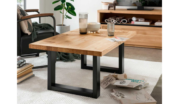Table basse chêne et métal