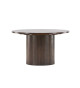 Table basse ovale imitation bois moka