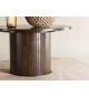 Table basse ovale imitation bois moka
