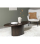 Table basse ovale bois foncé