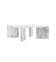 Table basse carrée 100 cm marbré blanc et gris