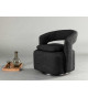 Fauteuil tournant en tissu bouclé noir