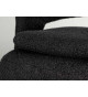 Fauteuil tournant en tissu bouclé noir