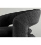 Fauteuil tournant en tissu bouclé noir