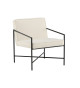 Fauteuil métal noir et tissu teddy blanc