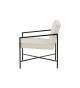 Fauteuil métal noir et tissu teddy blanc
