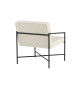 Fauteuil métal noir et tissu teddy blanc