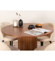 Table à manger ronde 110 cm noyer