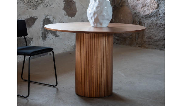Table à manger ronde 110 cm noyer