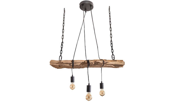 Suspension luminaire poutre en bois massif