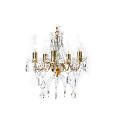 Lustre suspendu transparent et doré