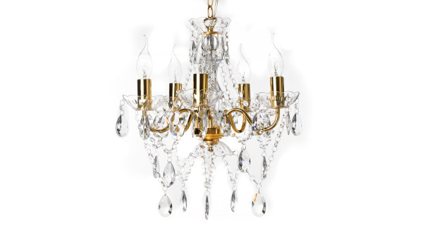 Lustre suspendu transparent et doré