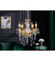 Lustre suspendu transparent et doré