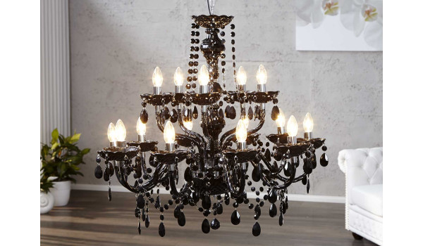 Lustre acrylique noir baroque