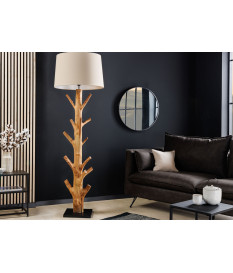 Lampe sur pied en bois massif