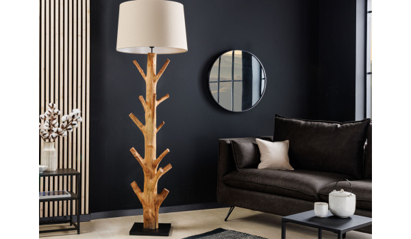 Lampe sur pied en bois massif