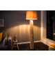 Lampe en bois flotté et lin