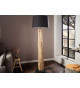 Lampe sur pied 177 cm bois flotté et lin noir