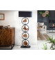 Lampe sur pied acacia et métal 147 cm
