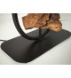 Lampe sur pied acacia et métal 147 cm