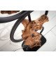 Lampe sur pied acacia et métal 147 cm