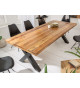 Table salle à manger en bois - Pied en X noir