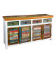 Buffet en bois recyclé coloré