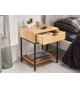 Table d'appoint en placage de bois et métal noir